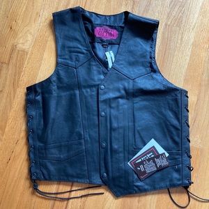 Trash & Vaudeville black Leather vest